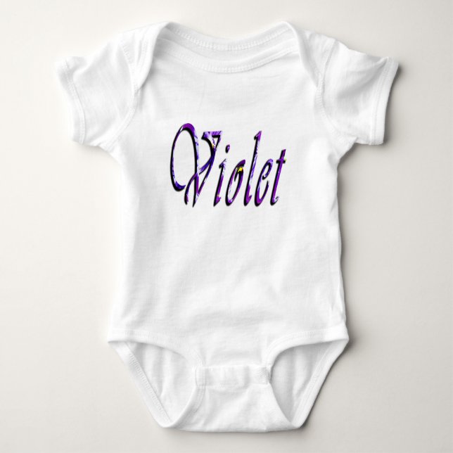 Violet Girls Name,  Baby Bodysuit (Front)