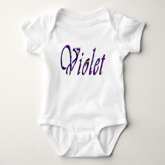Violet, Girls Name, Logo Baby's Tutu Bodysuit (Front)