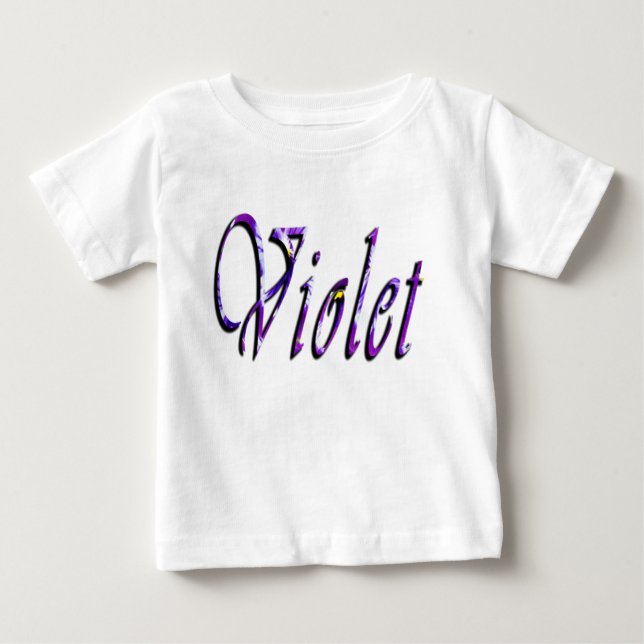 Violet, Girls Name, Logo, Baby's White T-shirt (Front)