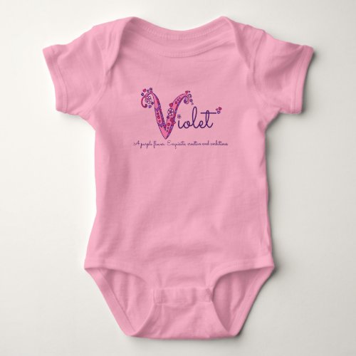 Violet girls name  meaning V monogram shirt