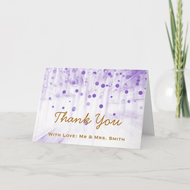 Violet Glitter Confetti Sparkles Dots Thank You (Front)