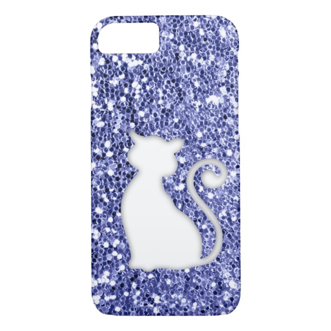 Violet Glitter Look Cat Case-Mate iPhone Case (Back)