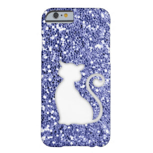 Violet Glitter Look Cat Barely There iPhone 6 Case