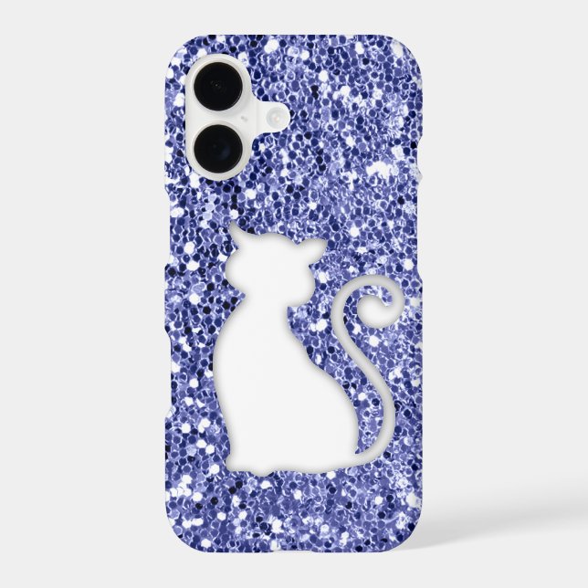 Violet Glitter Look Cat Iphone Case (Back)