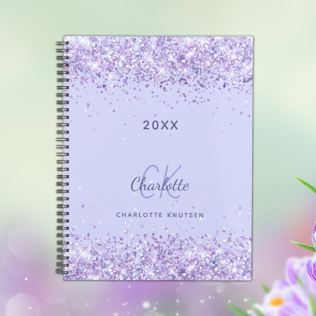 Violet glitter monogram initials 2027 planner (Creator Uploaded)