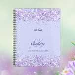 Violet glitter monogram initials script 2024 planner<br><div class="desc">A violet,  lavender colored background decorated with faux glitter dust. Personalize and add your first name,  monogram initials,  full name and a year.</div>