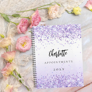 Violet glitter name appointment 2026 planner