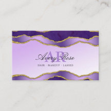Violet & Gold Marble Agate Beauty Salon