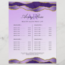 Violet Gold Marble Agate Beauty Salon Price List