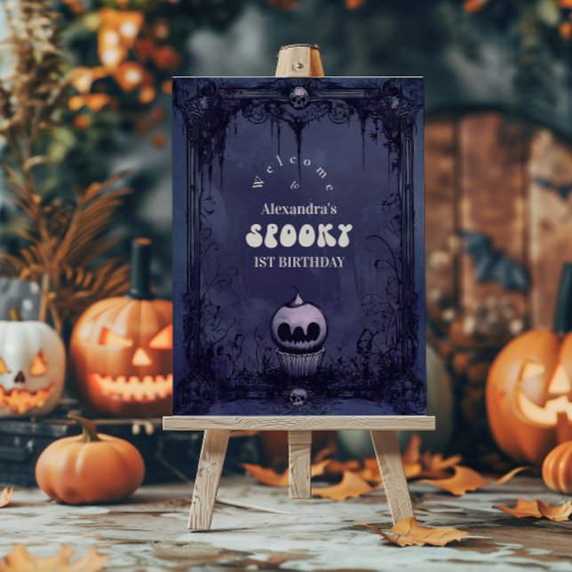 Violet Gothic Spooky ONE Birthday Foam Board (Creator Uploaded)