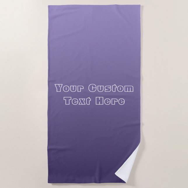 Violet Gradient custom text beach towel (Front)