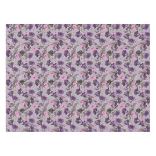 violet hand bells and pink butterflies pattern tablecloth