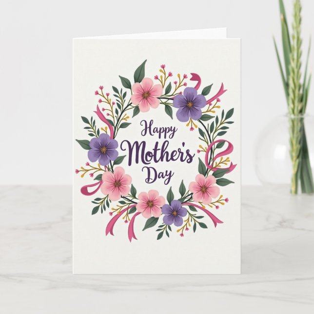 Violet Happy Mothers Day Card (Front)