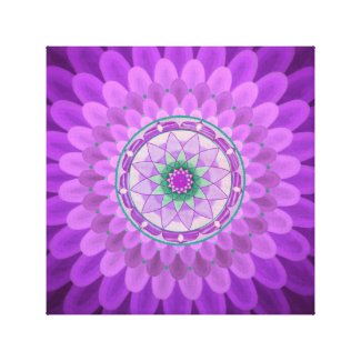 Violet harmony mandala on canvas