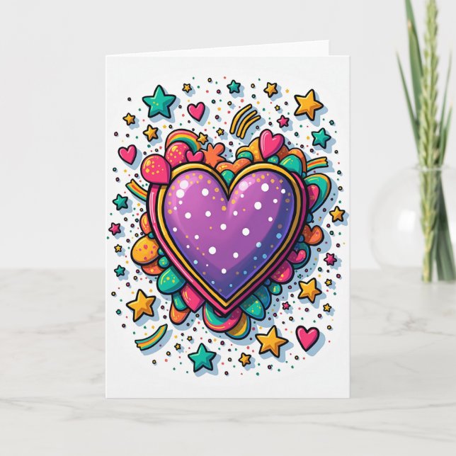 Violet Heart Birthday Card (Front)
