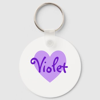 Violet Heart Keychain by purplestuff at Zazzle