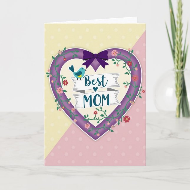 Violet Heart Mothers Day Card (Front)