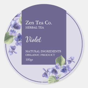 Violet Herbal Tea Business Label