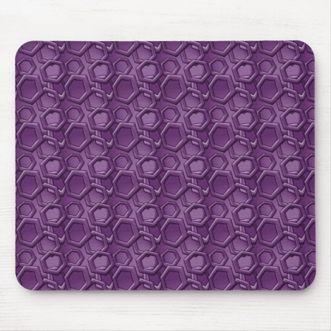 Violet Hexagons Pattern Mouse Pad (Front)