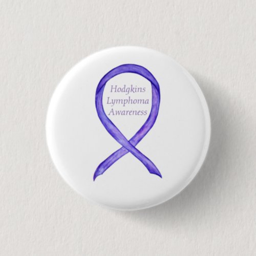 Violet Hodgkins Lymphoma Awareness Ribbon Button