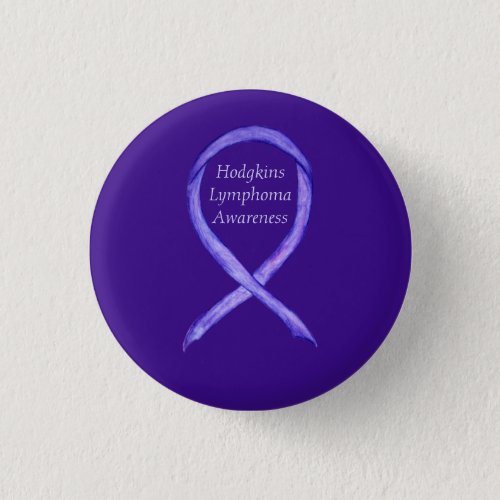 Violet Hodgkins Lymphoma Awareness Ribbon Buttons