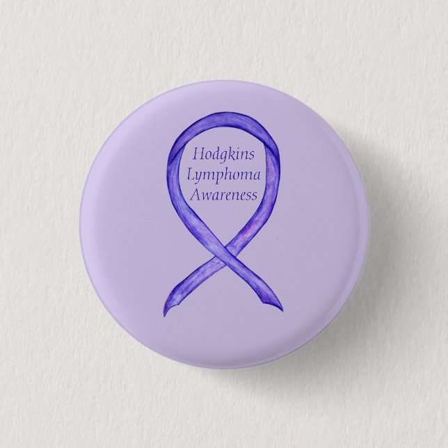Violet Hodgkins Lymphoma Awareness Ribbon Buttons (Front)