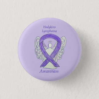 Violet Hodgkins Lymphoma Ribbon Angel Pins