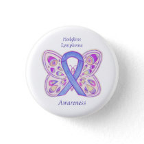 Violet Hodgkins Lymphoma Ribbon Butterfly Pins