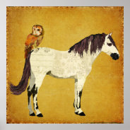 Violet Horse & Owl Poster at Zazzle