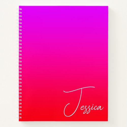 Violet Hot Pink and Red Ombre Notebook