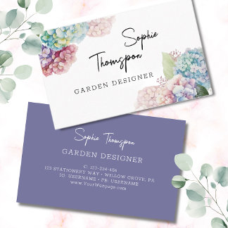 Violet hydrangeas business card