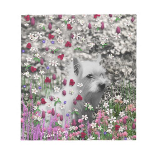 Violet in Flowers â White Westie Dog Notepad