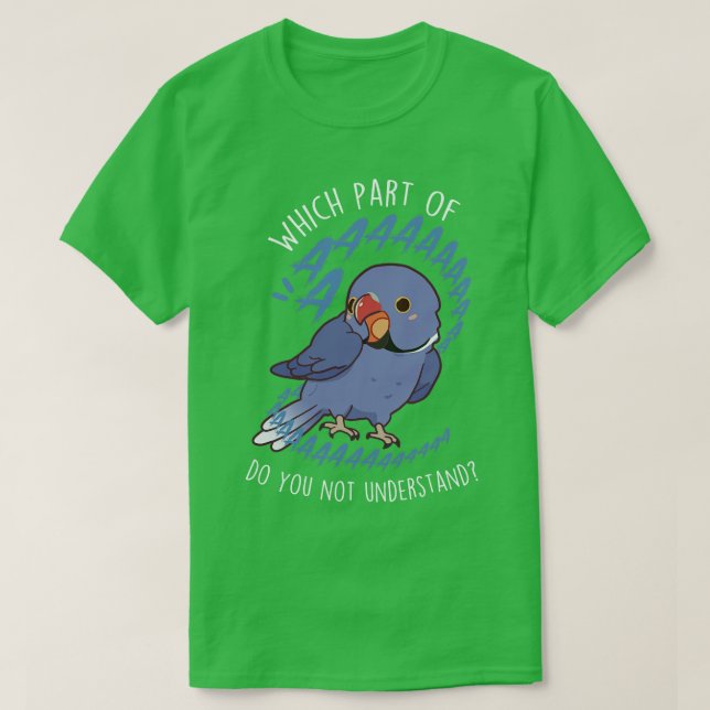 Violet Indian Ringneck Parrot Aaaa T-Shirt (Design Front)