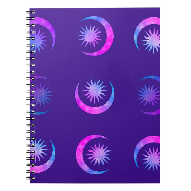Violet Indigo Purple Moon & Sun Zen Dream Journal (Front)