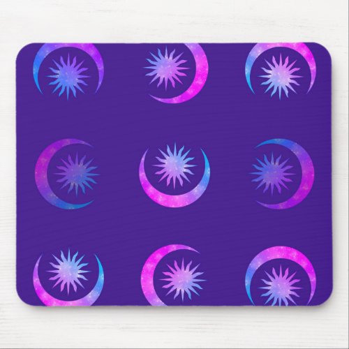 Violet Indigo Purple Moon  Sun Zen Mouse Pad