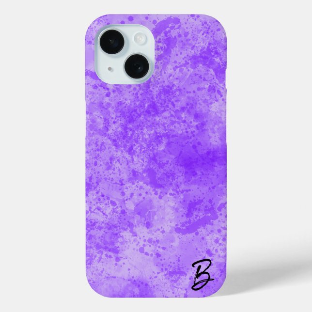 Violet Ink Mess Personalized Phone Case (Back)