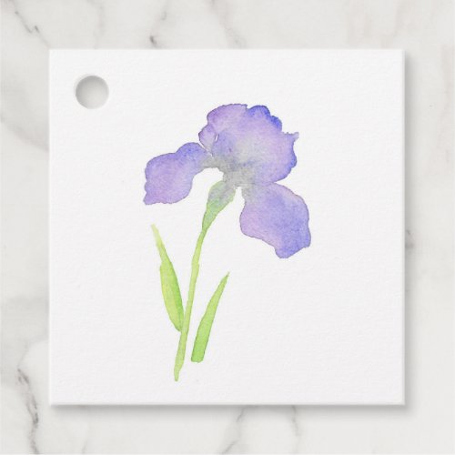 Violet iris favor tags