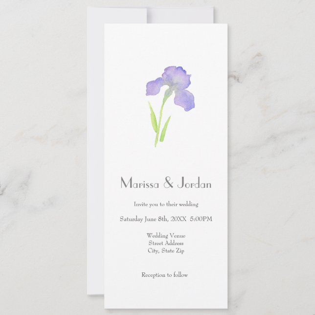 Violet Iris Invitation (Front)
