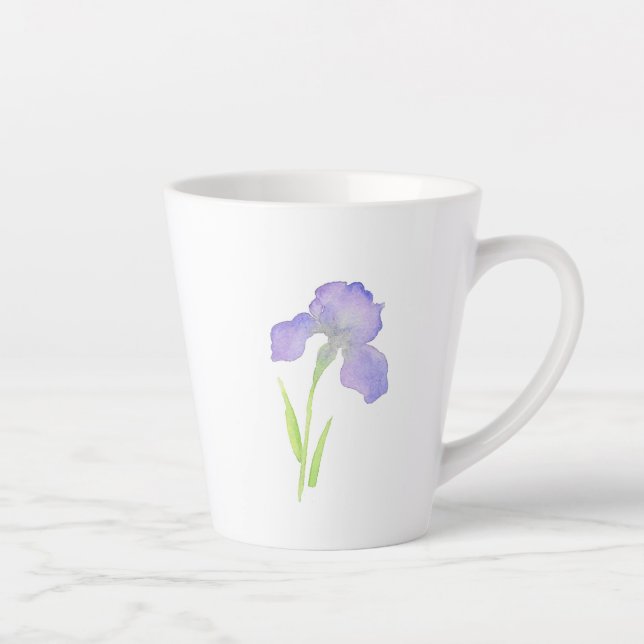 Violet Iris Latte Mug (Right)