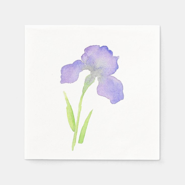 Violet Iris Paper Napkins | Zazzle
