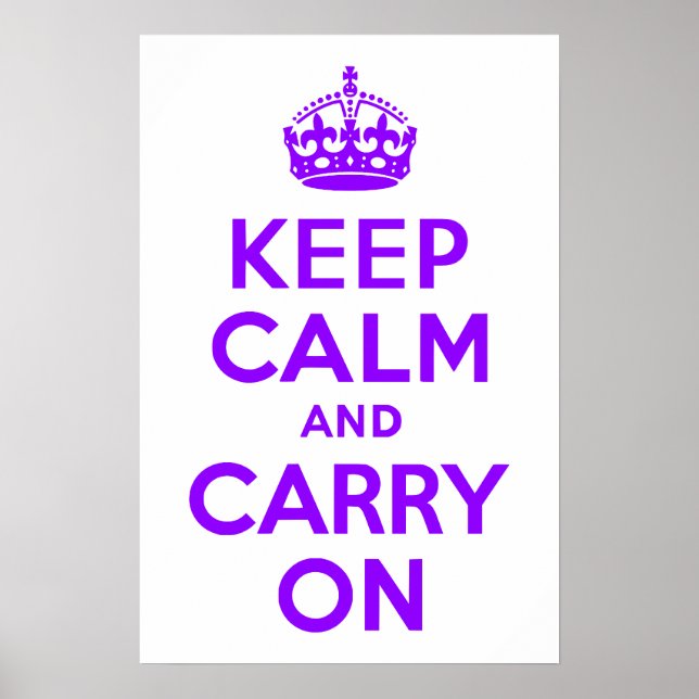 Violet Keep Calm and Carry On Poster (Front)