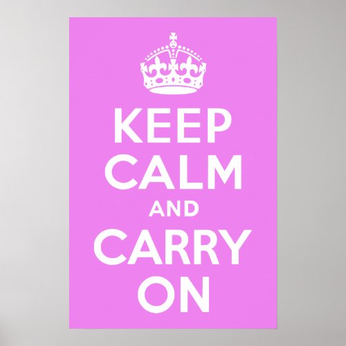 Violet Keep Calm and Carry On Poster