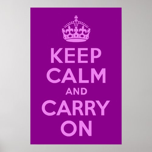 Violet Keep Calm and Carry On Poster