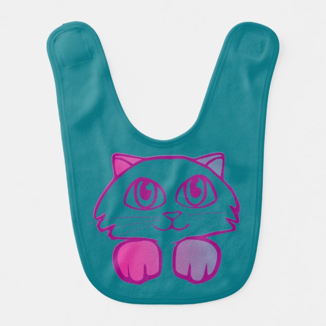 Violet kitty bib (Front)