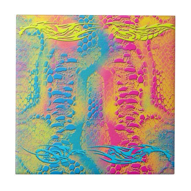 VIOLET LACE -  Digital - Fractal Art - Ceramic Tile (Front)