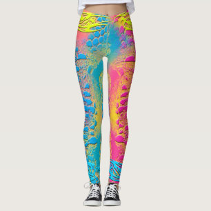 VIOLET LACE - Digital - Fractal Art - Leggings