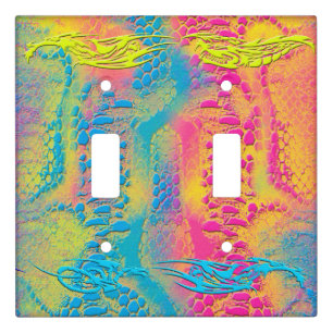 VIOLET LACE - Digital - Fractal Art - Light Switch Cover