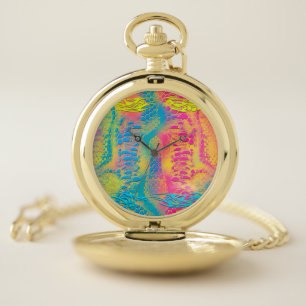 VIOLET LACE - Digital - Fractal Art - Pocket Watch