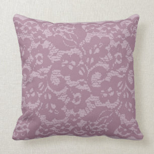 Violet lace throw pillow