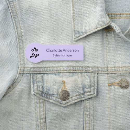 Violet lavender business logo employee name tag